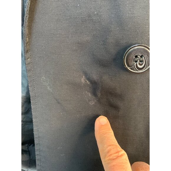 New York & Company Black Womens Trench Coat Belted Double Breast Medium RB10381 - Picture 10 of 15